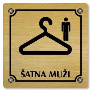Šatna muži, 118x118mm, zlatá, Kansas